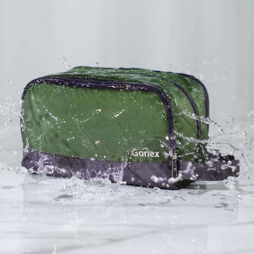Gonex Travel Toiletry Bag for Men, Water Resistant Dopp Kit for Toiletries - color: Olive Green
