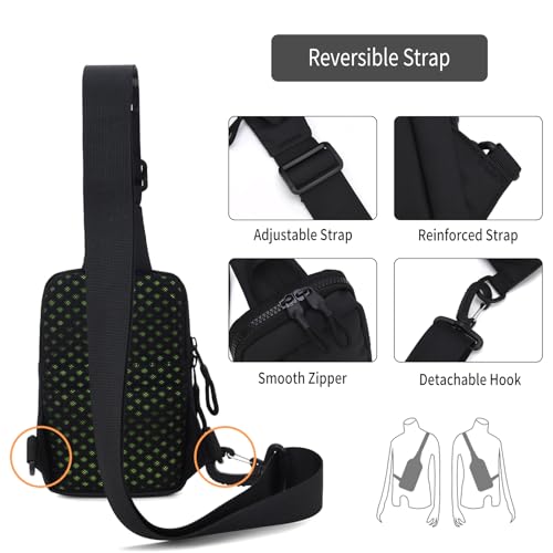 Peicees Mini Sling Bag for Men Small Crossbody Shoulder Bag, Mini Black - color: Black, size: Mini