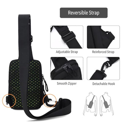 Peicees Mini Sling Bag for Men Small Crossbody Shoulder Bag, Mini Black - color: Black, size: Mini