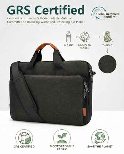 bagasin 17 17.3 18 inch Laptop Bag Carrying Case with Edge Protection - color: Black, size: 17.3