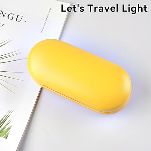 Eyeglass Case Double Sided Travel Size Portable Contact Lens Box 2 in 1 - color: E-Yellow