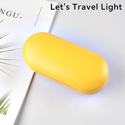 Eyeglass Case Double Sided Travel Size Portable Contact Lens Box 2 in 1 - color: E-Yellow