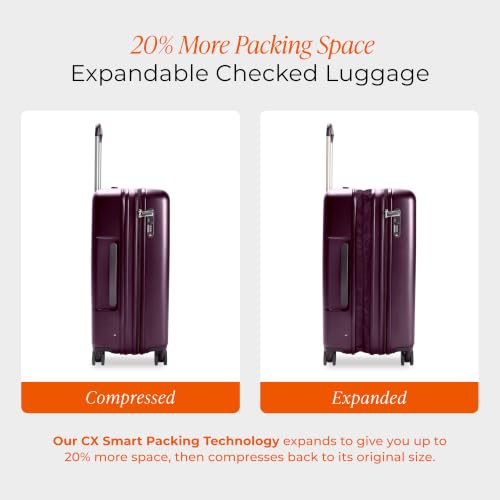 Briggs & Riley Sympatico Medium 27 Inch Expandable Hardside Spinner, Plum - color: Plum, size: 27" Medium Checked