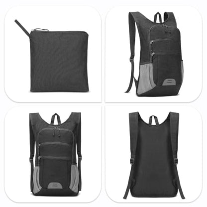 Lightweight Foldable Daypack Travel Backpack 20L, Black - color: Black