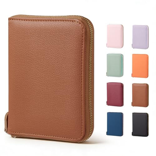 CoBak Passport Holder Cover with Safe Zipper Closure - color: Brown