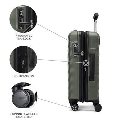 Travelpro Maxlite Air V2 Hardside Expandable Checked, Green, 25-Inch - color: Slate Green, size: Checked Medium 25-Inch