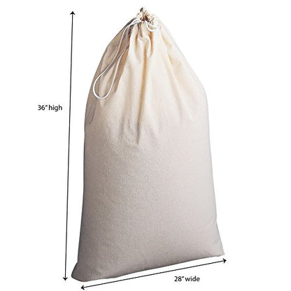 Household Essentials Cotton Laundry Bag, Large, 100% Cotton,Drawstring Top with Cord Lock,Machine Washable, 3 to 4 Load Capacity, Versatile & Compact,Breathable, Foldable,Natural, 10 Cup (Pack of 12) - style: Beige (Pack of 12)