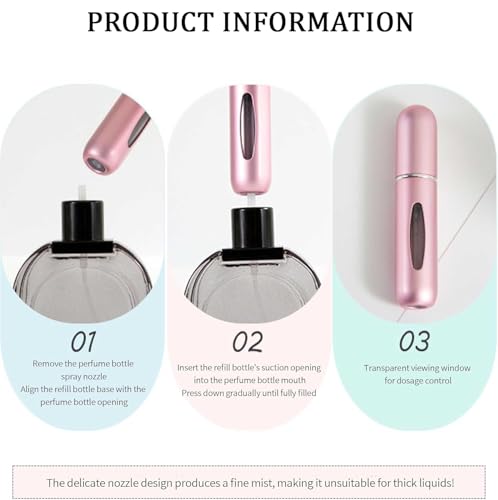 4 Pcs Perfume Travel Refillable, 5ml Travel Perfume Bottle Refillable, Atomizer Sprayer For Perfume, Perfume Atomizer For Essentials For Men & Women, Perfect For Pockets
