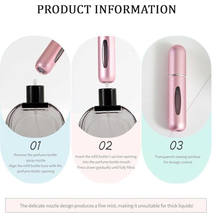 4 Pcs Perfume Travel Refillable, 5ml Travel Perfume Bottle Refillable, Atomizer Sprayer For Perfume, Perfume Atomizer For Essentials For Men & Women, Perfect For Pockets