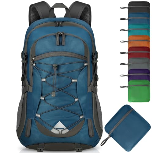 IGOLUMON Hiking Backpack 40L Packable Lightweight Camping Daypack Men Women - color: Blue
