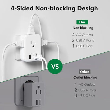 BN-LINK US to UK Plug Adapter, Type G Plug Travel Adapter with 4 AC Outlets and 3 USB Ports (1 USB C), UK Power Adapter for USA to Ireland England Dubai London Scotland British Kenya Hong Kong - style: Type G - UK Ireland