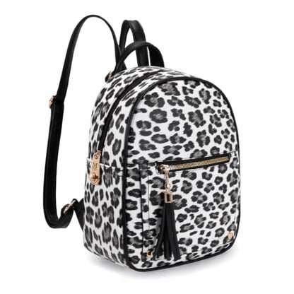 Montana West Mini Backpack Purse for Women Anti Theft Backpacks with Secured Zipper and Tassel - color: Mini Leopard Black