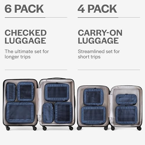Aerotrunk Compression Packing Cubes for Travel, 4-Pack, Dark Blue - color: Dark Blue, size: 4-Pack