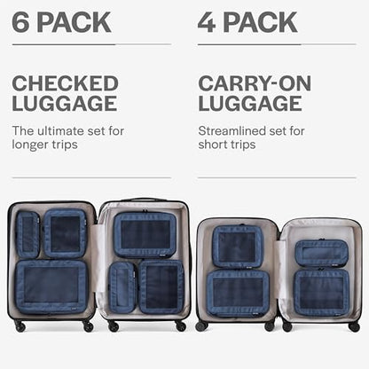 Aerotrunk Compression Packing Cubes for Travel, 4-Pack, Dark Blue - color: Dark Blue, size: 4-Pack