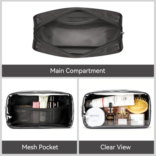 WLLWOO Clear Makeup Bag Small Cosmetic Pouch Travel Toiletry Organizer - color: 1pcs-Medium-Black