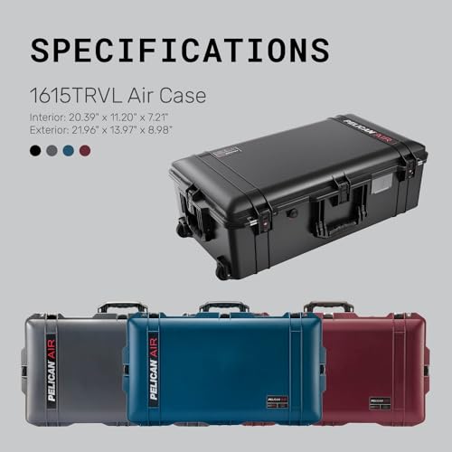 Pelican Air 1615 Travel Case - Suitcase Luggage (Gray) - color: Gray, size: 1615 Travel Case