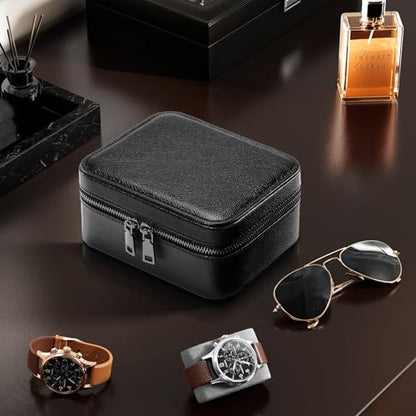 ProCase Travel Watch Case, 2 Slots Mens Jewelry Box -Black - color: Black, size: 2-Slot
