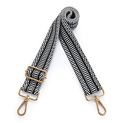 S-Jacorry Purse Strap Replacement Crossbody Wide Shoulder Strap Adjustable Canvas Straps Handbag Strap Replacement Belts - color: Gold Buckle-106