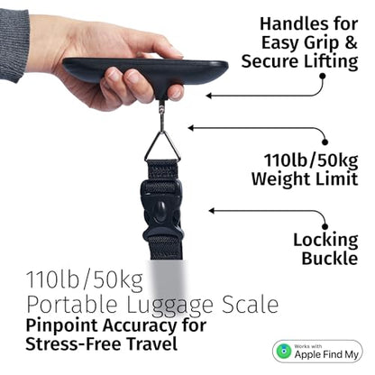 Digital Luggage Weight Scale with Apple Find My Tracker, up to 110lb/50kg