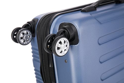 Rockland London Hardside 2 Piece Spinner Wheel Luggage Set, Carry-On 20" and Tote 14", Blue - color: Blue, size: 2 Piece (20"/14" Tote)