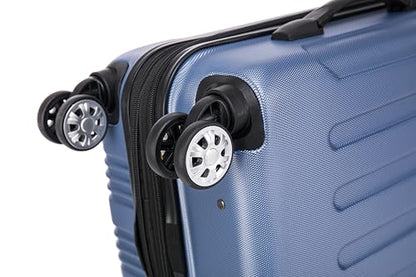 Rockland London Hardside 2 Piece Spinner Wheel Luggage Set, Carry-On 20" and Tote 14", Blue - color: Blue, size: 2 Piece (20"/14" Tote)