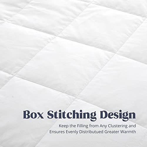 puredown® Blankets Queen Size - Soft Lightweight Down Blanket for Bed, Cozy Warm Luxury Bed Blanket with Satin Trim, White (90"X90") - color: 01 White, size: Full/Queen