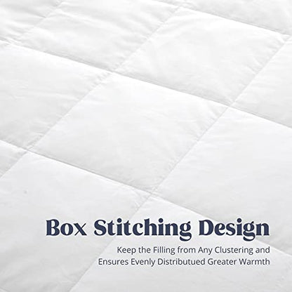 puredown® Blankets Queen Size - Soft Lightweight Down Blanket for Bed, Cozy Warm Luxury Bed Blanket with Satin Trim, White (90"X90") - color: 01 White, size: Full/Queen