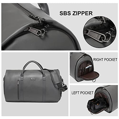 Garment Bags for Travel, 45L Carry-On Convertible Duffle with Strap - color: C-Grey