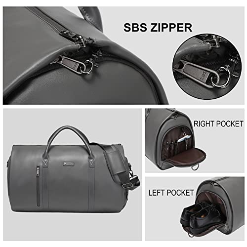 Garment Bags for Travel, 45L Carry-On Convertible Duffle with Strap - color: C-Grey