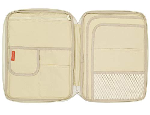 Document A4 Bag Case Waterproof Organizer Portfolio Office Travel Zipper Multi-Function Pouch - color: Dark Green