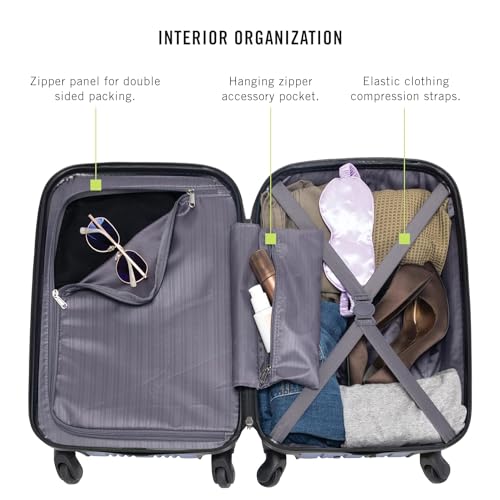 Kenneth Cole REACTION Out of Bounds Lightweight Hardshell 4-Wheel Spinner Luggage, Midnight Black, 20-Inch Carry On - color: Midnight Black, size: 20-Inch Carry On