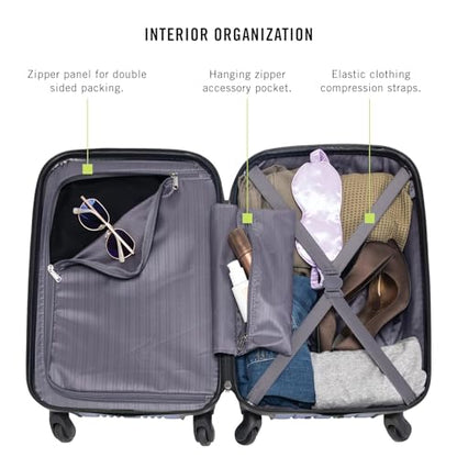 Kenneth Cole REACTION Out of Bounds Lightweight Hardshell 4-Wheel Spinner Luggage, Midnight Black, 20-Inch Carry On - color: Midnight Black, size: 20-Inch Carry On