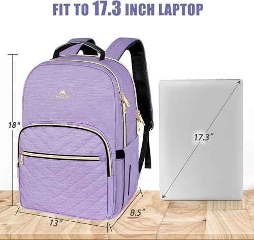 MATEIN 17 Inch Laptop Backpack, Womens College Backpack for School - color: Purple, size: 17inch