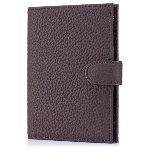 RFID Blocking Passport Wallet for Women, Travel Gift Ready - color: Coffee Brown