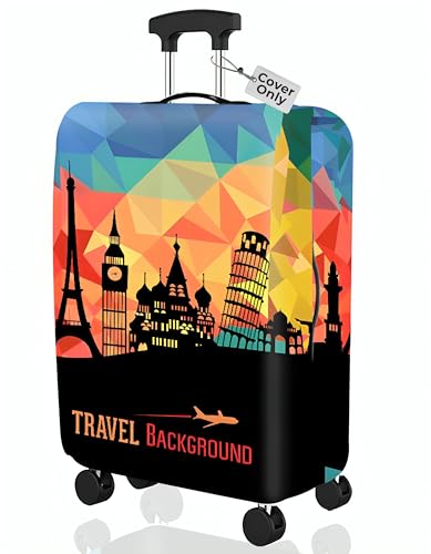 Boxiki Travel 신축성 있는 수하물 커버 - 먼지 및 긁힘 방지 보호 슈트케이스 커버, 멀티컬러., 멀티 - 블랙 - color: 2-멀티컬러., size: XL