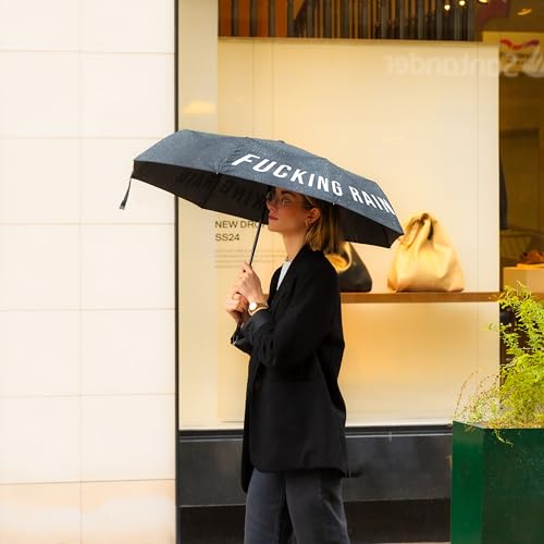 Fisura - Travel Umbrella – Original Strong Automatic Folding Rain Umbrella, Compact Small Light & Portable, Waterproof Rain for Gift - color: Black