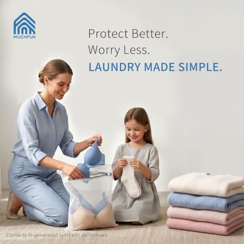 Muchfun 4Pcs Durable Fine Mesh Laundry Bags for Delicates - size: 1Large, 2Medium, 1Small
