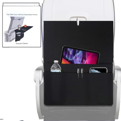 Airplane Seat Back Organizer, Multi Pocket Travel Storage Caddy, Plane Travel Essentials Accessories