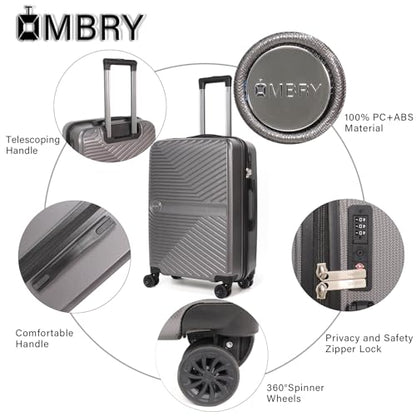 Luggage Set 3 Pieces -Suitcase Set - Luggage with Wheels - Check-in Luggage - PC + ABS Durable Suitcase Rotating Silent Wheels 3-Piece 20/24/28 Mint Green (grey) - color: grey