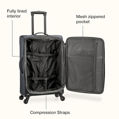 U.S. Traveler Anzio Softside Expandable Luggage with Spinner Wheels, Dark Grey, 30-Inch Large - color: Dark Grey, size: 30-Inch Large