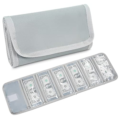 Money Organizer with Zipper,Cash Envelopes Budget Binder - color: Gray Green