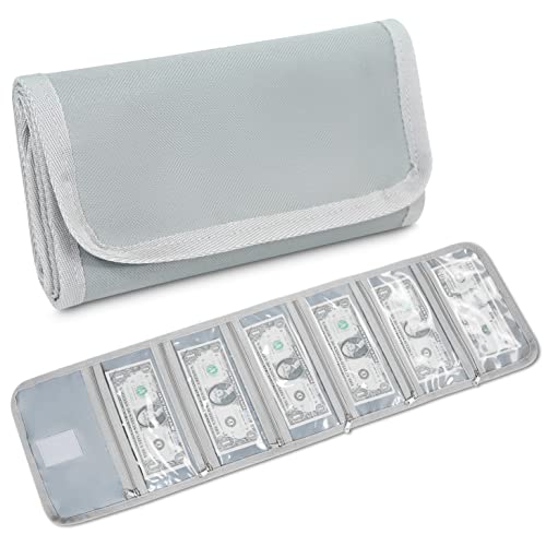 Money Organizer with Zipper,Cash Envelopes Budget Binder - color: Gray Green