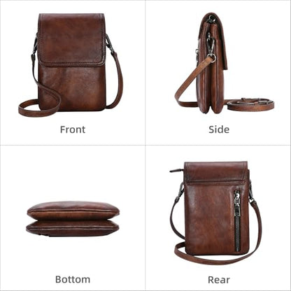 Iswee Rfid Blocking Small Crossbody Bag for Women Travel Classic Style - color: Coffee