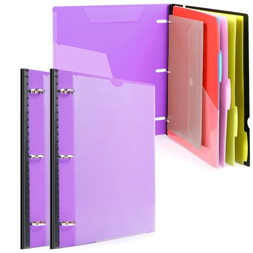 WOT I 2-Pack Telescoping Project Organizer, 1 Inch 3 Ring Binder, Purple - color: Purple, size: 2 Pack