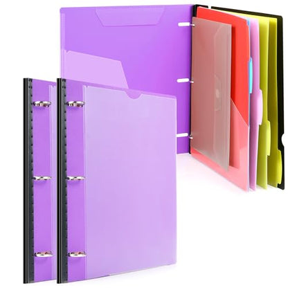 WOT I 2-Pack Telescoping Project Organizer, 1 Inch 3 Ring Binder, Purple - color: Purple, size: 2 Pack