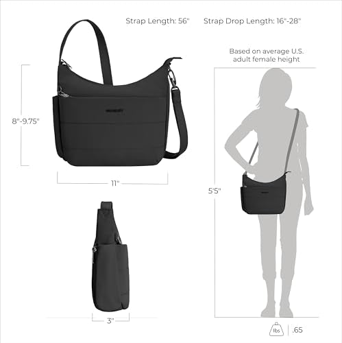 Travelon Anti-theft Roam Medium Crossbody - color: Black