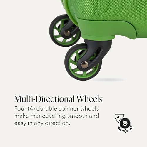 SwissGear 7366 Signature Hardside Expandable Luggage with Spinner Wheels, TSA Lock, Green, Checked-Medium 23-Inch - color: Green, size: Checked-Medium 23-Inch