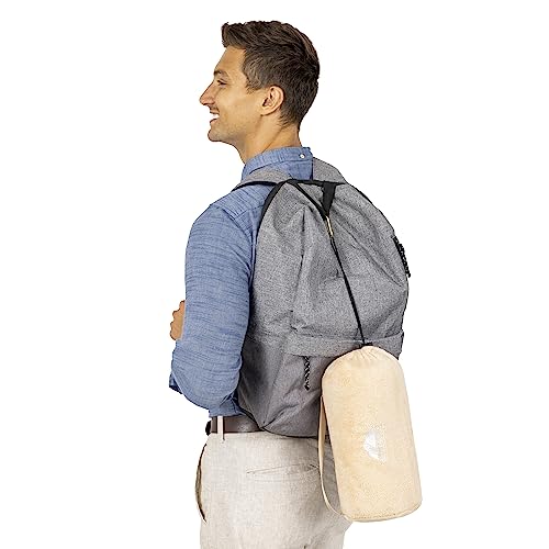BlueHills Premium Soft Rolled Travel Blanket Pillow Combo Airplane - Beige - color: R06-beige