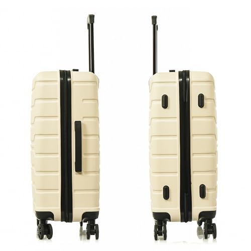 InUSA TREND 3-Piece Hardside Spinner Luggage Set 20/24/28in Durable Sand - color: Sand, size: 3-Piece Set (Carry-on, Medium, Large)