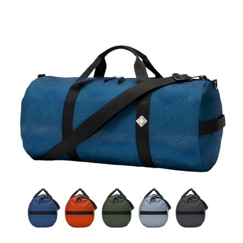 44L Daily Heavy Duty Duffle Bag, Weatherproof Ripstop Gym Travel Gear Bag - color: Pacific Blue, size: 12" x 24" (44 Liters)